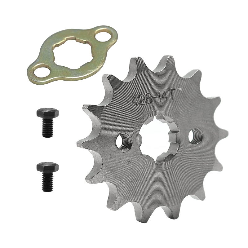 سلسلة سبركت 14T 17mm من سايهيزداي 428 متوافقة مع 50cc 70cc 110cc 125cc 140cc 160cc ATV دراجة ترابية كواد تاو تاو روكيتا صنل 14T 17mm