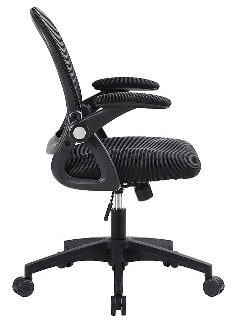 AGD Office Chair, Adjustable Low Back Mesh Chair with Foldable Armrests and Comfortable Lumbar Support, Computer and Home Office Chair. - Image 5