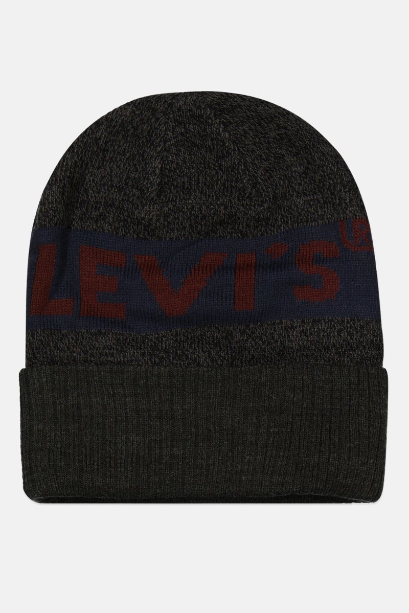 Levi's Men Brand Logo Beanie, Grey Combo  - Image 1