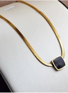 Stainless steel necklace luxurious decorated with a square shaped pendant decorated with a black stone simple modern necklace accessories gifts for women - from manikan - pzsku/ZFE4AD6A4FB0FCA675238Z/45/_/1735723304/a1b30eaa-12be-4cfc-a7d1-47ecd9be28d8