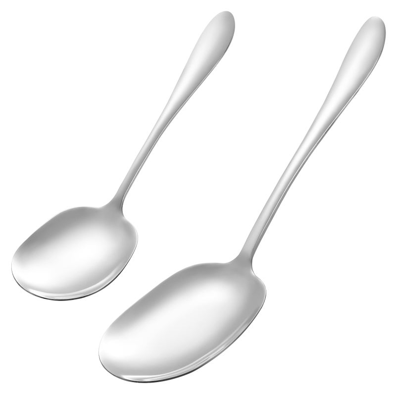 🍳 ملعقتان تقديم من الفولاذ المقاوم للصدأ الإيطالية الغربية - Image 1