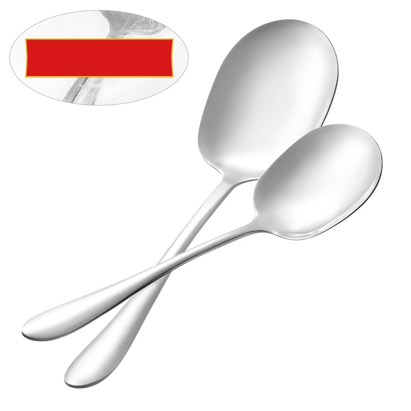 🍳 ملعقتان تقديم من الفولاذ المقاوم للصدأ الإيطالية الغربية - Image 3