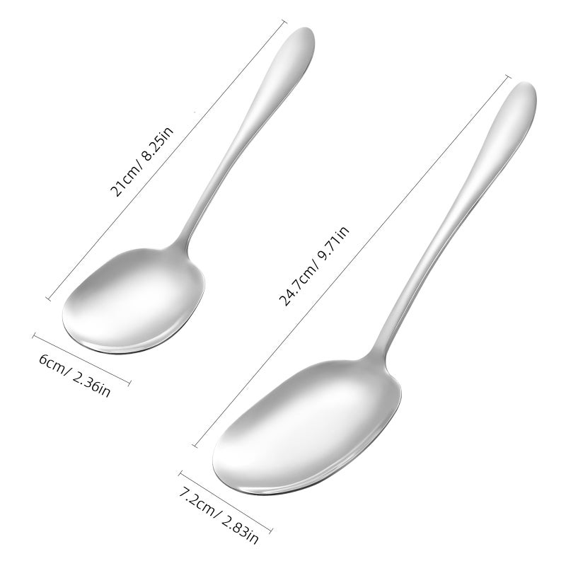 🍳 ملعقتان تقديم من الفولاذ المقاوم للصدأ الإيطالية الغربية - Image 4