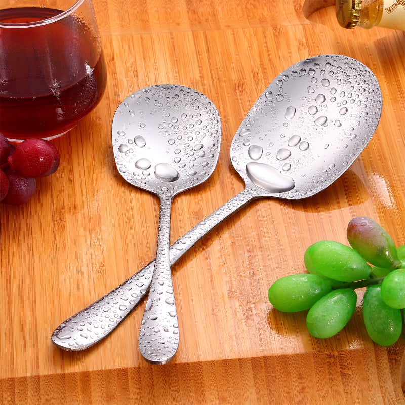 🍳 ملعقتان تقديم من الفولاذ المقاوم للصدأ الإيطالية الغربية - Image 5