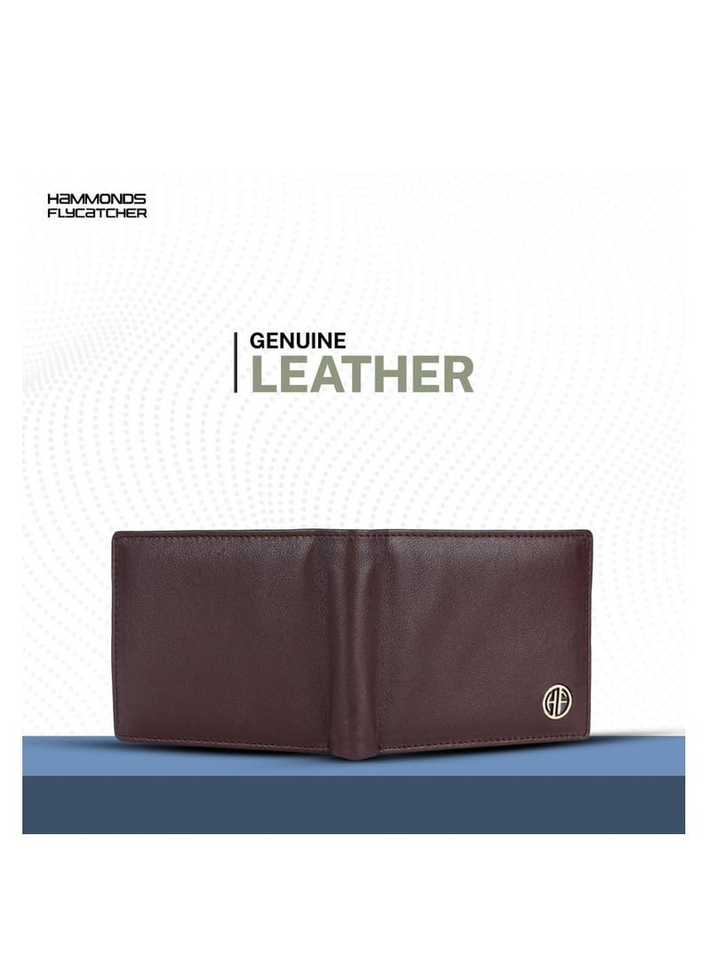  هاموندز فلاي كاتشر HAMMONDS FLYCATCHER RFID محفظة ثنائية الطي محمية للرجال جلد أصلي ، محفظة رجالية ، محافظ جلدية للرجال ، محفظة كلاسيكية مع 4 فتحات بطاقات ، جيب للعملات المعدنية ، هدية للرجال - بني أحمر - Image 3