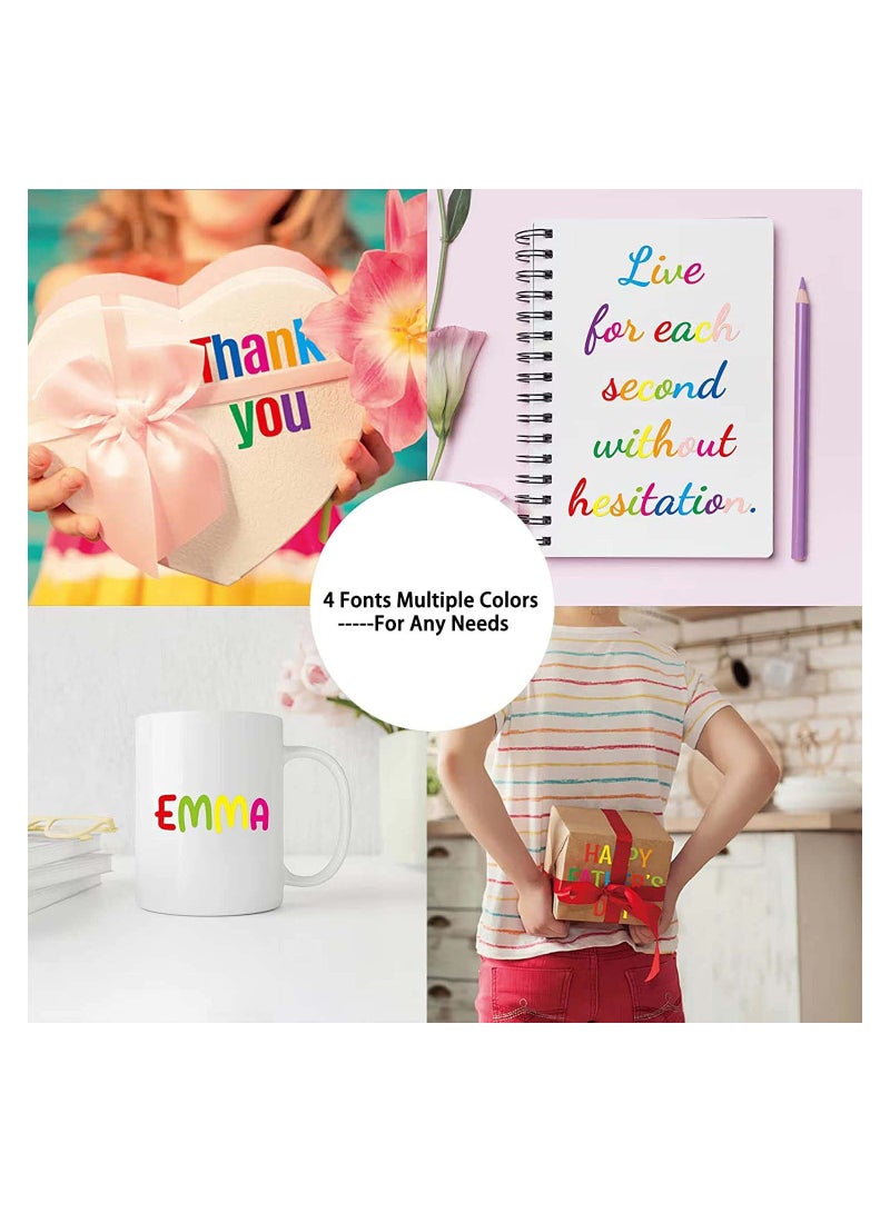 SYOSI 10 ورقات ملصقات حرفية 760 ملصقات أبجدية 1 بوصة ملصقات فينيل لاصقة ذاتيًا حروف سوداء أبجدية ملصقات ABC وأرقام صناديق البريد للتزيين ملصقات - Image 4