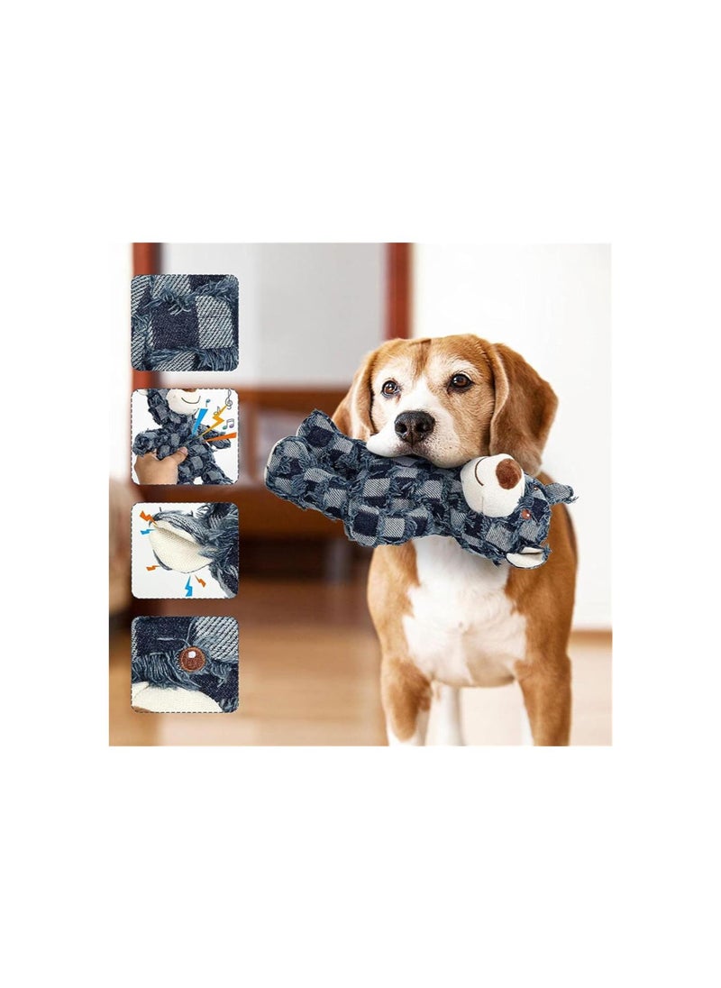Generic - Extreme Bear Dog Toy, Extremebear Dog Companion for Heavy Chewers, Indestructible Dog Chew Toys, Chew Proof Plush Dog Toy with Analog Sound, Stuffed Animals Chew Toy, Dog Squeaky Toys (Blue+Yellow) - Image 1