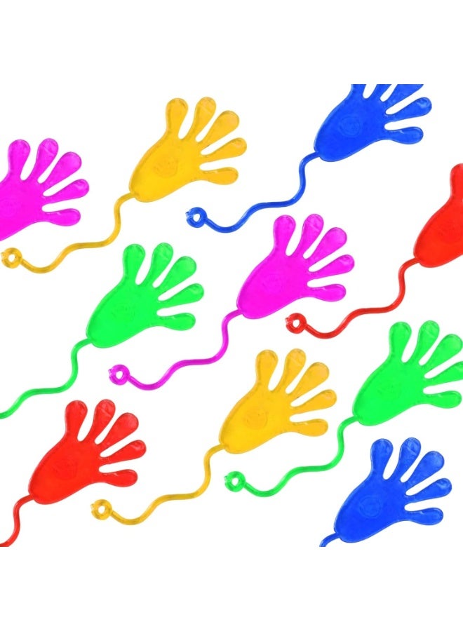 10 Pcs Stretchy Sticky Hands for Kids - Slappy Hands Party Favors, Classroom Prizes, Birthday Party Supplies - Extreme Stretch Fidget Toys (Random Colors) - Image 1