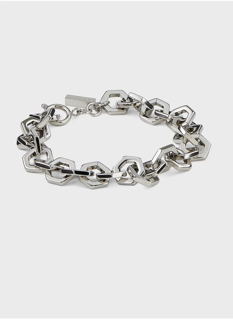 OLIVIA BURTON Matte Rhodium Brass Bracelet