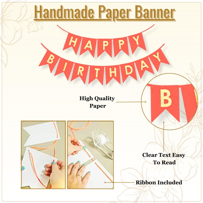 1iAM Happy Birthday Decoration Items | 60pcs Balloons, 1pc Red Banner & 1pc Arch for Husband, Wife, Baby, Boy, Girl, Girlfriend, Boyfriend Birthday Party Decoration (Golden & White | Pack of 62) - Image 4