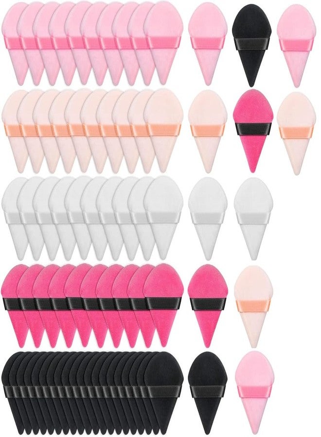 DATNASAYAD داتناسيايد 72 قطعة مثلثية من إسفنجات البودرة الفضفاضة القابلة للغسل وإعادة الاستخدام ناعمة ومريحة لأدوات المكياج الرطبة والجافة - عبوة متعددة الألوان من 72 قطعة - Image 1