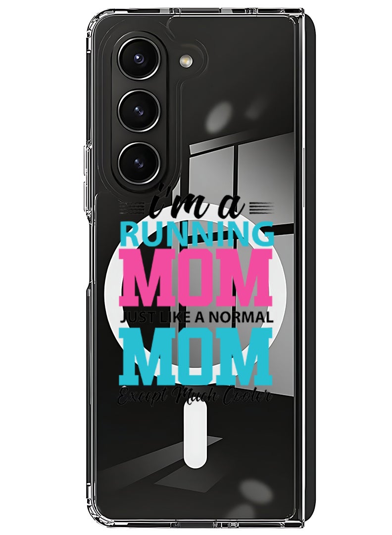 Theodor Magnetic Case for Samsung Galaxy Z Fold 6 Compatible with MagSafe Wireless Charging, Shockproof Phone Bumper Cover I am running mom black - Image 1