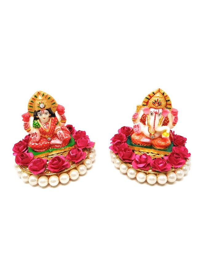 JH Gallery Recycled Material Laxmi Ganesh Idol Showpiece For Diwali Home Decoration Items - Lakshmi Ganesh For Diwali Puja, Multi Colour, Pack of 2, Religious - Image 5