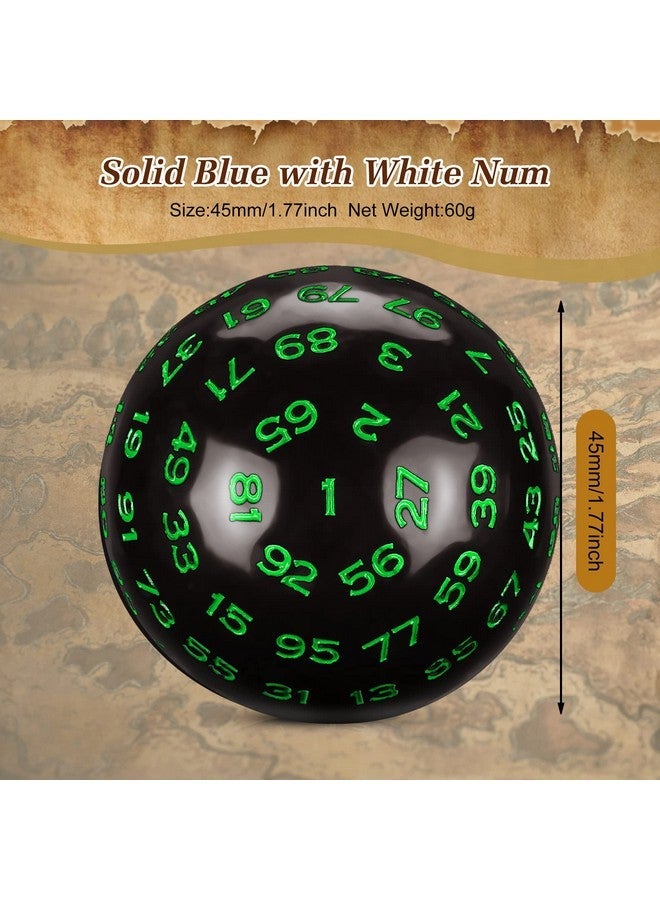 سوميند 100 نرد متعدد السطوح متعدد الجوانب أحادي D100 لعبة نرد 45 مم 100 مكعب من جانب مع حقيبة سوداء للعب الأدوار DND RPG MTG ألعاب الطاولة لوازم الحفلات لصالح الحفلات (قاعدة سوداء مع أرقام خضراء) - Image 2