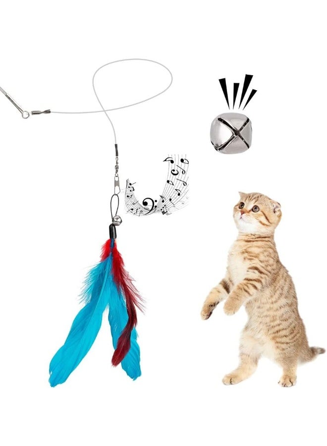 Coodipet Cat Toys Feather Toy, 2PCS Retractable Wand and 10PCS Replacement Teaser with Bell Refills, Interactive Catcher and Funny Exercise for Kitten Assorted - Image 4
