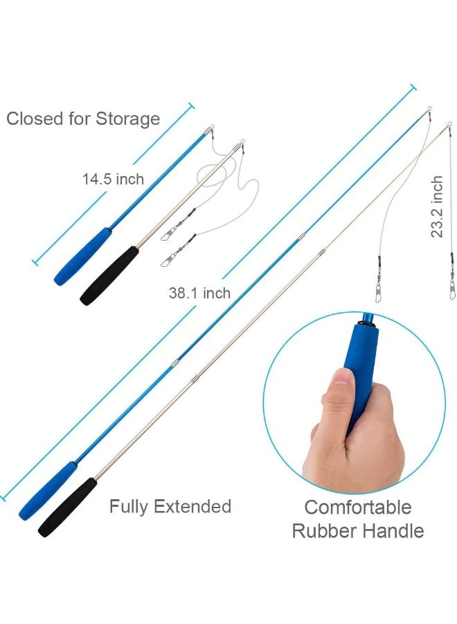 Coodipet Cat Toys Feather Toy, 2PCS Retractable Wand and 10PCS Replacement Teaser with Bell Refills, Interactive Catcher and Funny Exercise for Kitten Assorted - Image 2