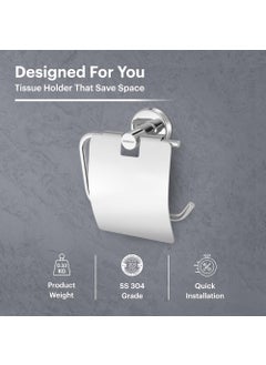 Johnson Bathrooms Johnson Alpha 304 Grade Toilet Paper Holder for Bathroom Toilet Roll Holder with Mini Shelf Rack Stand Chrome Colour T1554CAMZ 1 Year Warranty  - Image 4