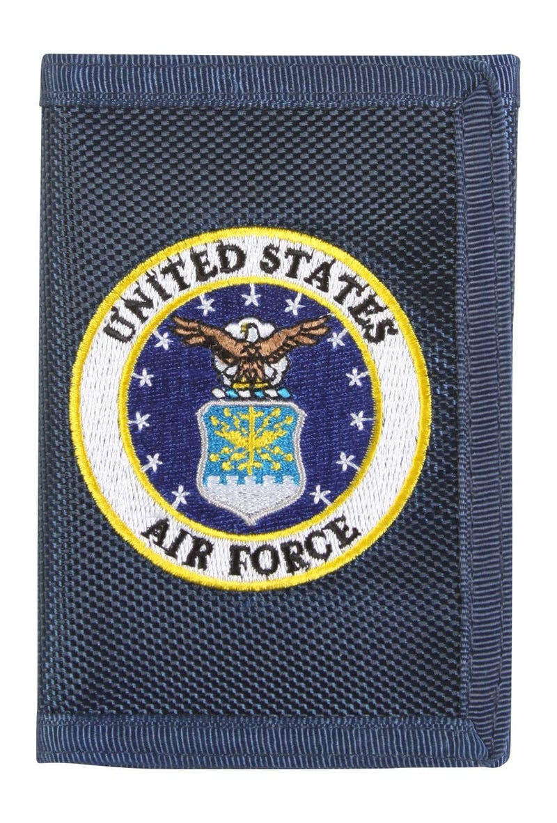 Eagle Emblems, Inc. Eagle Emblem US Air Force Adult Men's Blue Faux Leather Trifold Wallet - Image 1