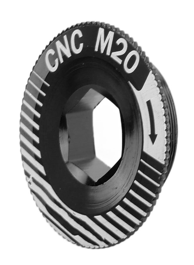 إنلي براغي ذراع كرنك الدراجة الهوائية، مصنوعة من سبائك الألومنيوم، مقاس M20، برغي تثبيت ذراع الكرنك، براغي ذراع مجموعة الكرنك للدراجة، أسود اللون، مقاس M20 - Image 2