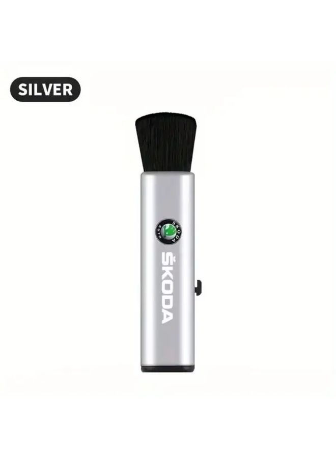 Silvery Telescopic Car Interior Cleaning Brush Soft Bristle Ergonomic Handle Compact Design For Tight Spaces - Image 5