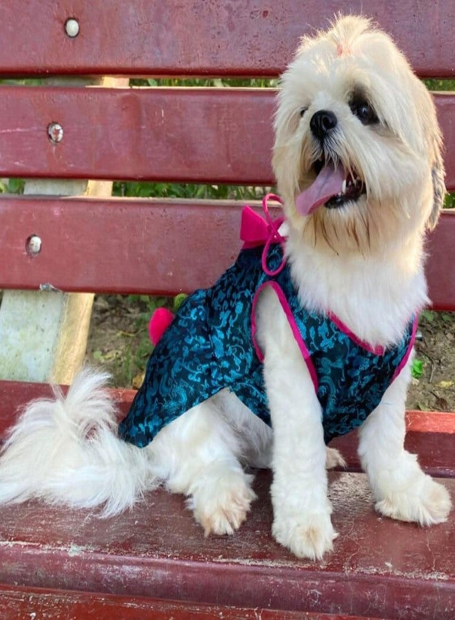 Lulala Dog Dress for Girl Dogs – Black Ethnic Frock with Tie-Up | Stylish Indian Pet Outfit for Small, Medium & Larg Dogs | Lightweight Dog Clothes - Image 4