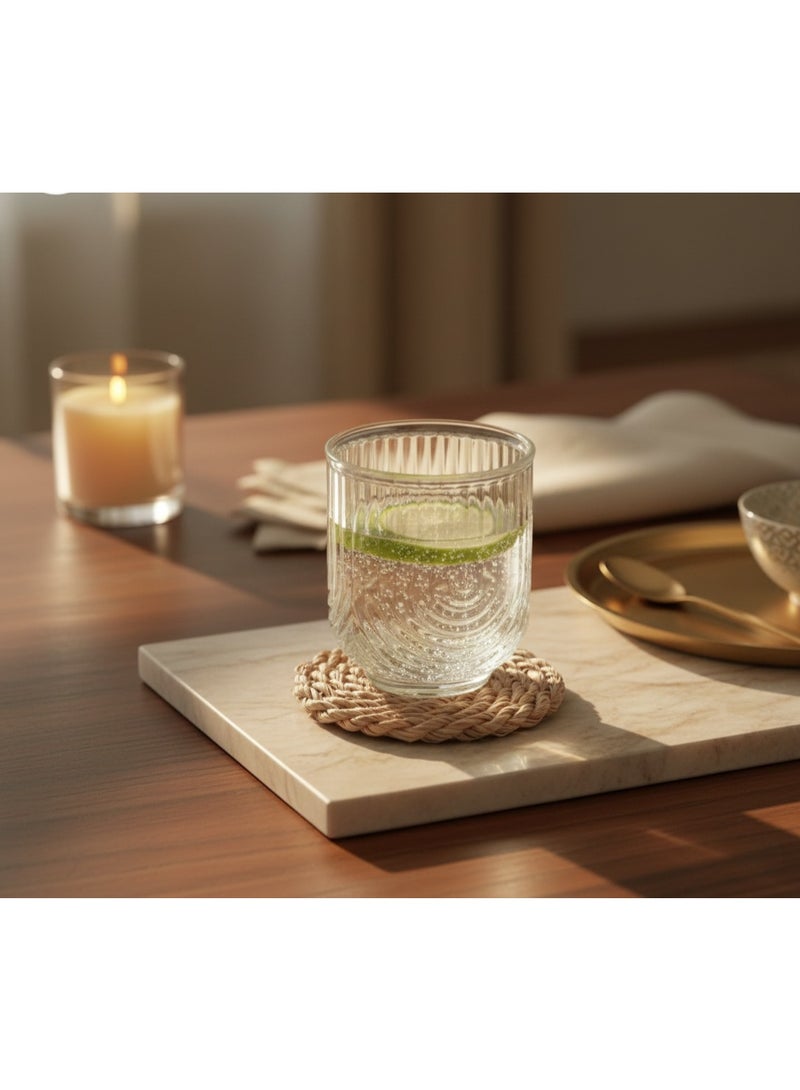 CASA HOME CasaHome Woven Drink Coasters, Set of 6 Pieces, Natural Fiber Round Design, Heat & Moisture Protection, Sand Beige, Minimal Boho/Japandi Style - Image 3