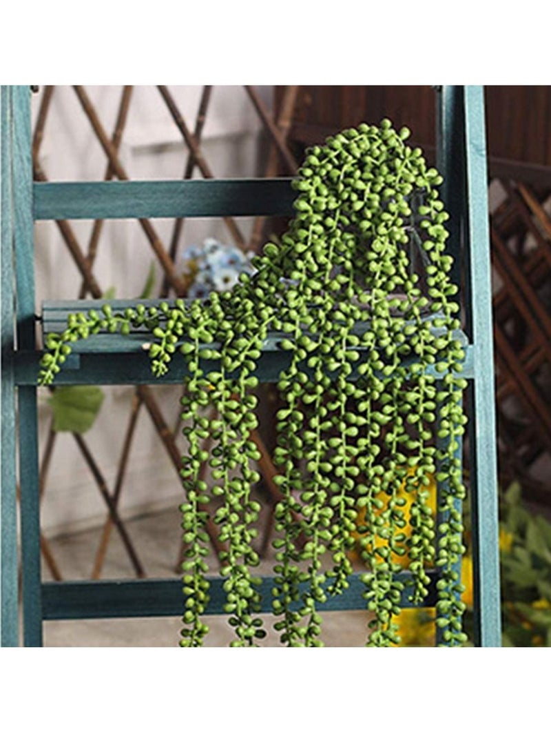 HomarKet - 4-Piece Artificial Hanging Plants Faux Succulent Vine for Wall House Room Indoor Outdoor Decoration - Image 1