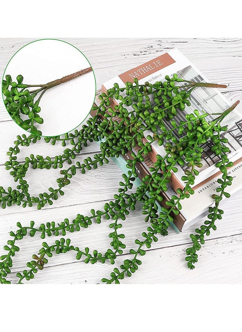 HomarKet - 4-Piece Artificial Hanging Plants Faux Succulent Vine for Wall House Room Indoor Outdoor Decoration - Image 1