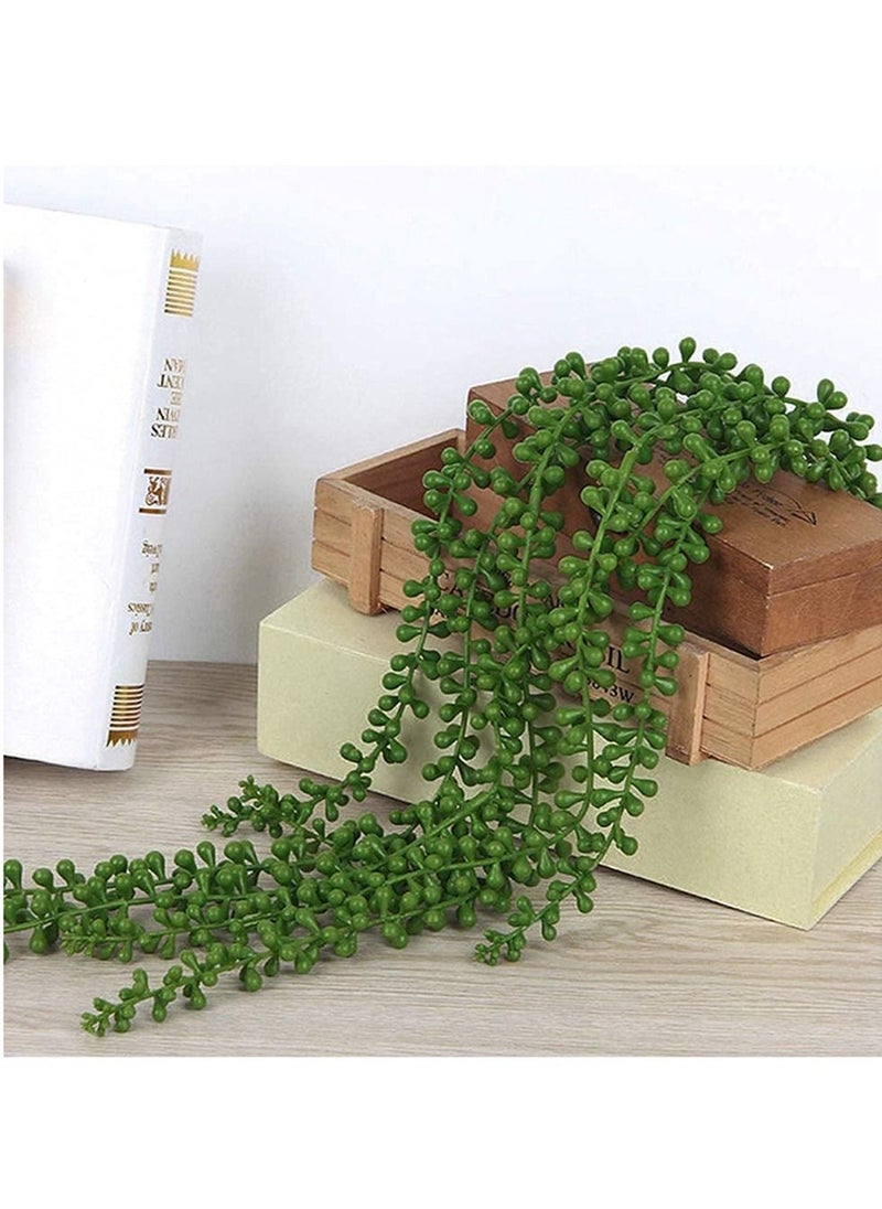 HomarKet - 4-Piece Artificial Hanging Plants Faux Succulent Vine for Wall House Room Indoor Outdoor Decoration - Image 1
