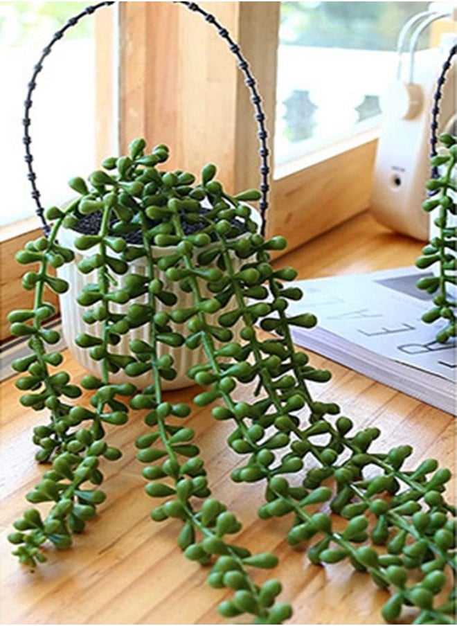 HomarKet - 4-Piece Artificial Hanging Plants Faux Succulent Vine for Wall House Room Indoor Outdoor Decoration - Image 1