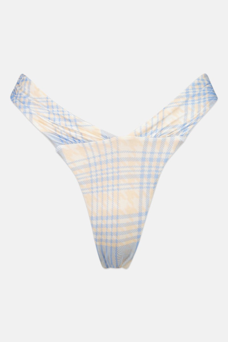 Asos Design Women Checked Bikini Bottom, Cream  - Image 1