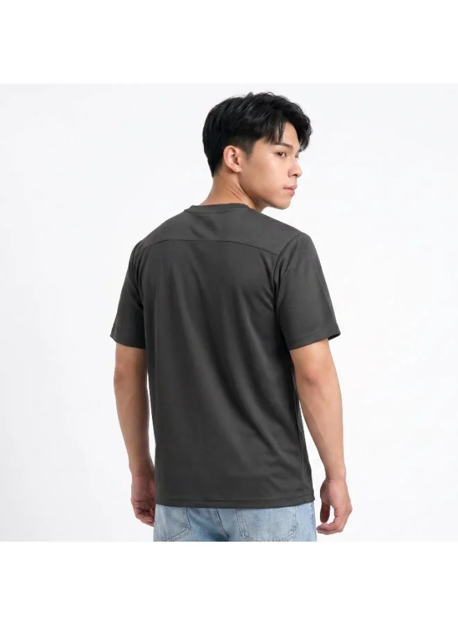 SLIMTA Men's Dry Fit T-Shirt Charcoal Lightweight Moisture-Wicking Crew Neck Tee Everyday Casual & Active Wear