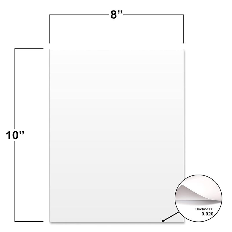 MEGA FORMAT White Polystyrene Flexible Plastic Board Sheet 8" x 10" (.020 Thick) Styrene Sheet, Ideal for Modeling Projects, Displays, Plastic Sheets for Crafts, Styrene Sheets Durable Plastic Sheet (5-Pack) - Image 2