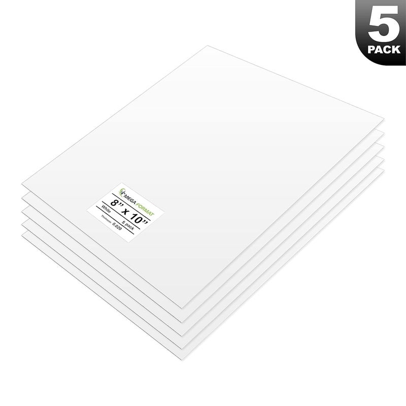 MEGA FORMAT White Polystyrene Flexible Plastic Board Sheet 8" x 10" (.020 Thick) Styrene Sheet, Ideal for Modeling Projects, Displays, Plastic Sheets for Crafts, Styrene Sheets Durable Plastic Sheet (5-Pack) - Image 3