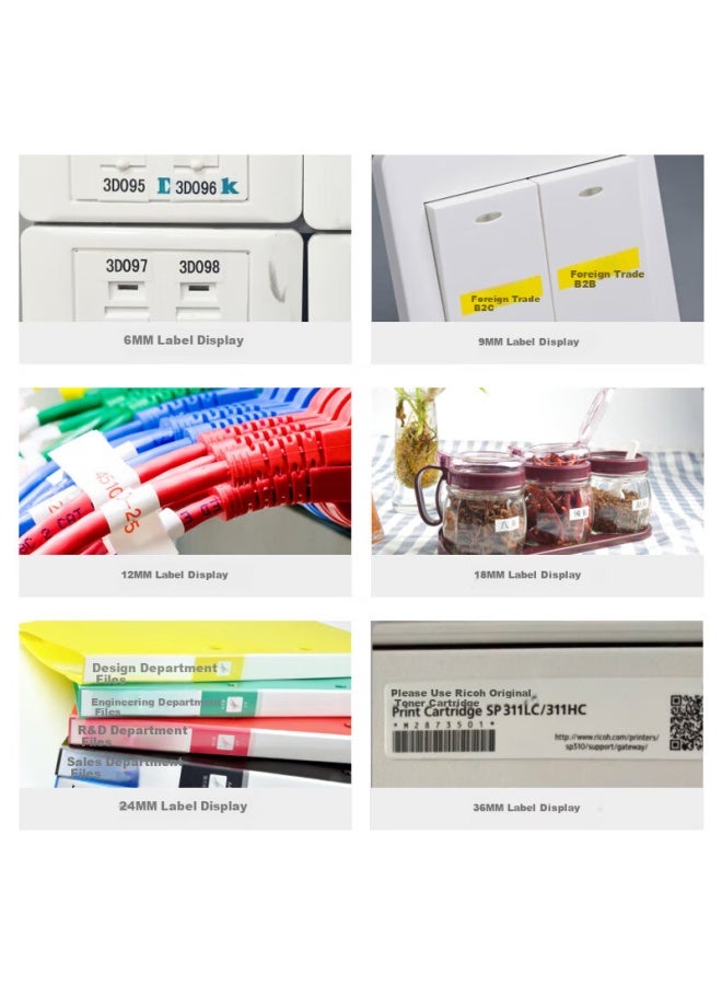 Puty Tz2-231 Label Tape Ribbon 12mm White Background Black Text Compatible With Brother Label Printers - Image 2