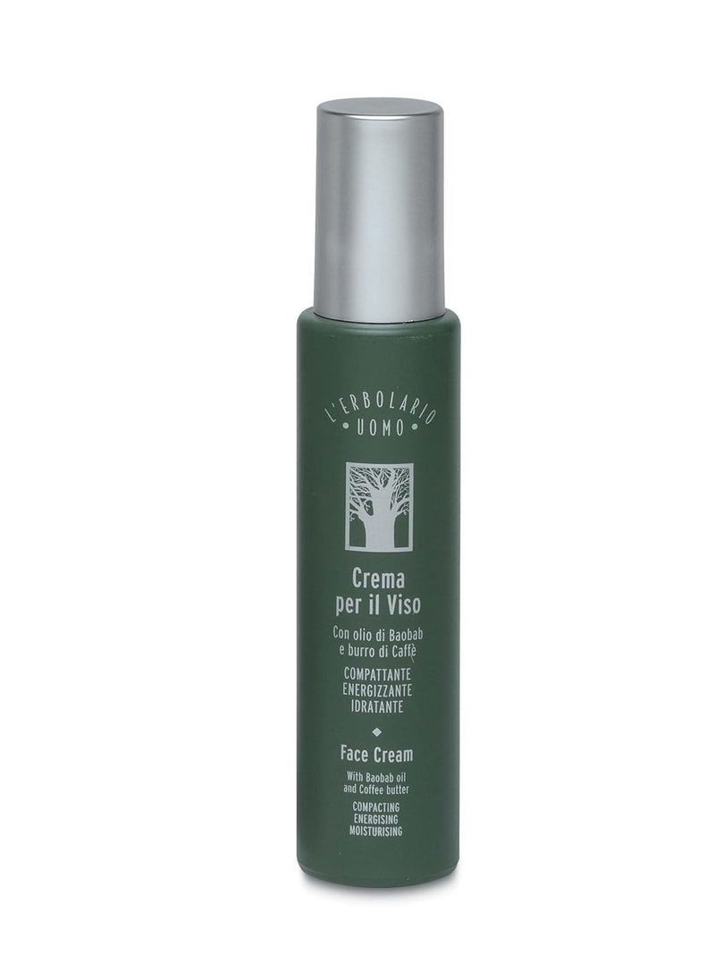 L'Erbolario L'Erbolario Baobab And Green Coffee Face Cream For Men - Invigorating, Energizing Treatment To Fight The Onset Of Sagging And Fatigue - Has An Immediate Firming Effect - Ideal For Dry Skin - 1.6 Oz  - Image 1