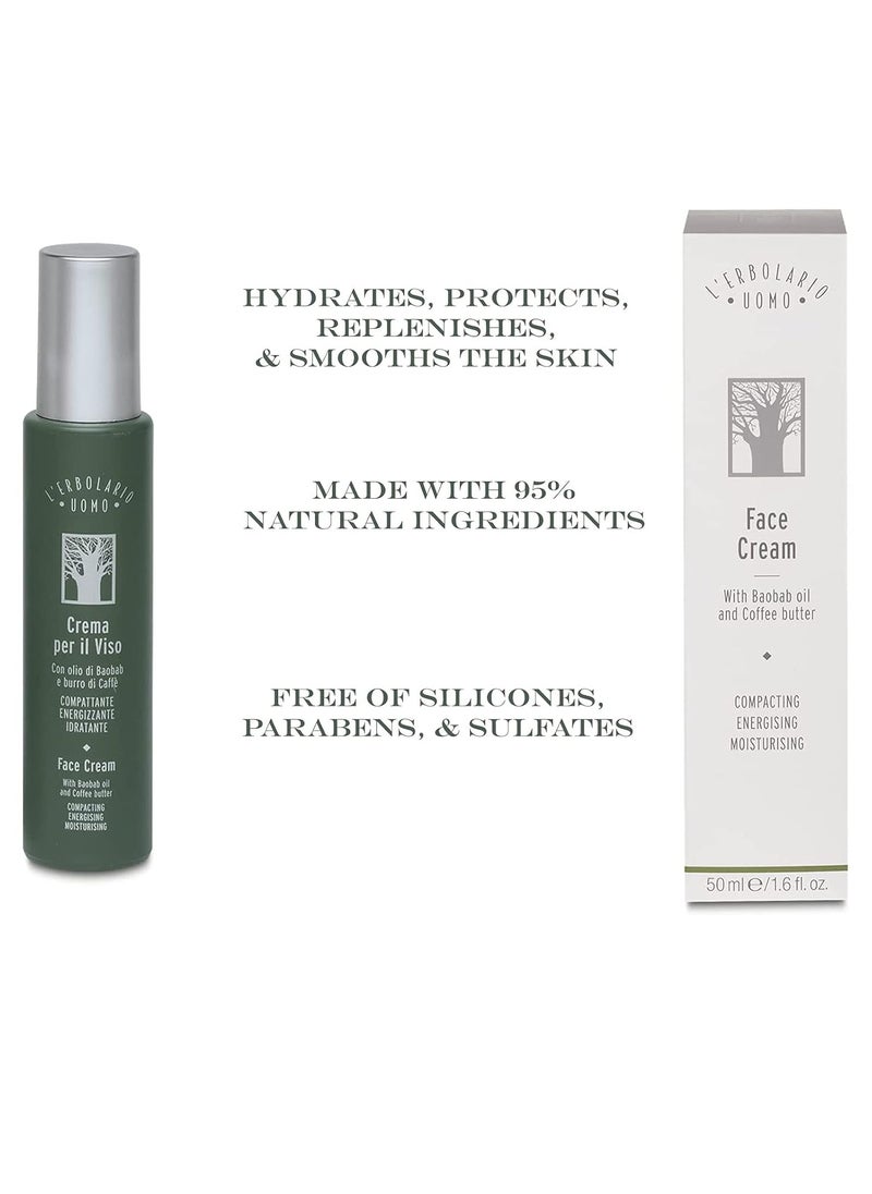 L'Erbolario L'Erbolario Baobab And Green Coffee Face Cream For Men - Invigorating, Energizing Treatment To Fight The Onset Of Sagging And Fatigue - Has An Immediate Firming Effect - Ideal For Dry Skin - 1.6 Oz  - Image 2
