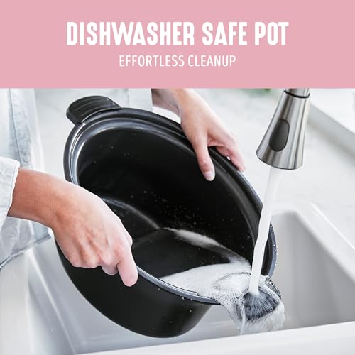 GreenLife 6QT Slow Cooker, Non-Toxic PFAS-Free Ceramic Nonstick Removable Interior Bowl, Programmable, Family Friendly, Keep Warm, Stovetop & Oven Safe, Dishwasher Safe Parts, Timer, Glass Lid, Pink - Image 5