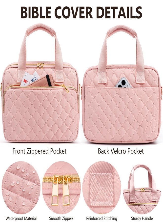 FLOE Bible Cover Case for Women, Large Bible Bag Bible Study Supplies Accessories Journaling Kit with Highlighters Tabs, Quilted Book Carrying Cases with Shoulder Strap, Christmas Christian Gifts for Women - Image 5