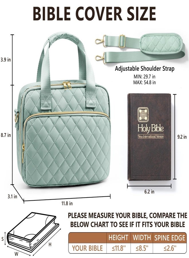 FLOE Bible Cover Case for Women, Large Bible Bag Bible Study Supplies Accessories Journaling Kit with Highlighters Tabs, Quilted Book Carrying Cases with Shoulder Strap, Christmas Christian Gifts for Women - Image 3