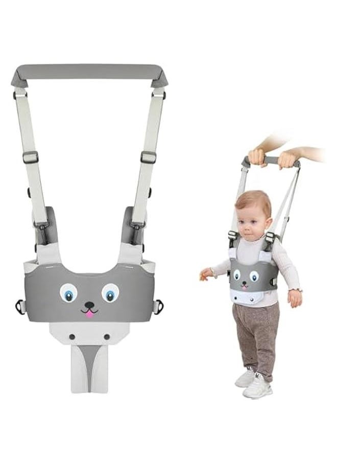 MIXDE Baby Walker, Toddler Walking Harness with Handheld Support - Adjustable Learning Assistant for Children 7-24 Months - Protective Belt for Safe Standing & Walking (Grey)  - Image 1