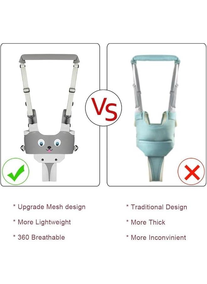 MIXDE Baby Walker, Toddler Walking Harness with Handheld Support - Adjustable Learning Assistant for Children 7-24 Months - Protective Belt for Safe Standing & Walking (Grey)  - Image 3