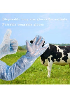 SYOSI 50Pcs Disposable Field Dressing Gloves, 50Pcs Short PVC Gloves, Veterinary Dressing Gutting Long Arm Gloves for Field Dressing Gutting Deer Gardening Painting Full Arm  - Image 2