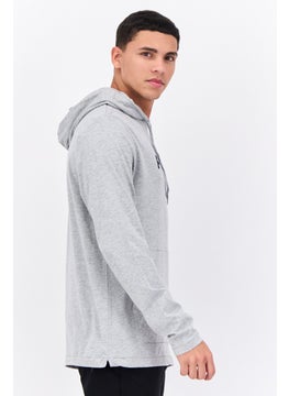 French Connection Men Hooded Long Sleeves Brand Logo Sweatshirt, Grey  - Image 2