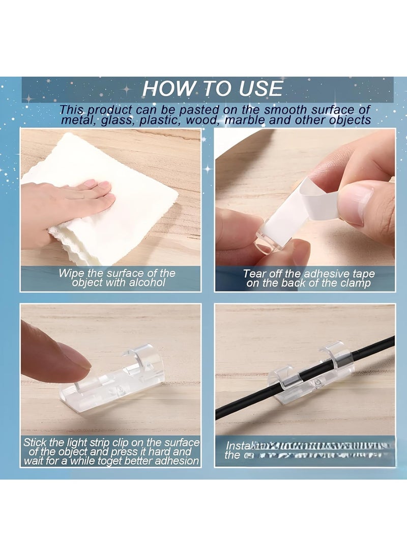 20 pieces of self-adhesive cable management clips, organizer holder for sticky wires for TV, laptop, Ethernet, desktop, home, and office. - Image 3