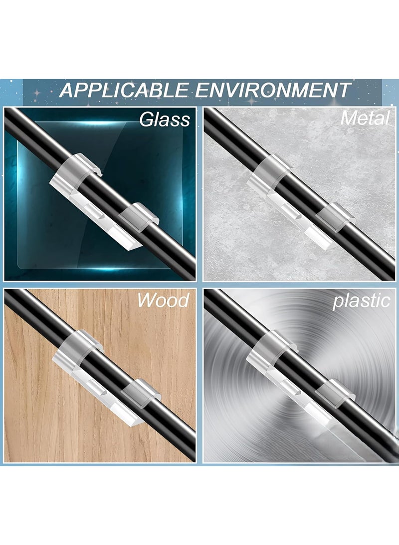 20 pieces of self-adhesive cable management clips, organizer holder for sticky wires for TV, laptop, Ethernet, desktop, home, and office. - Image 2