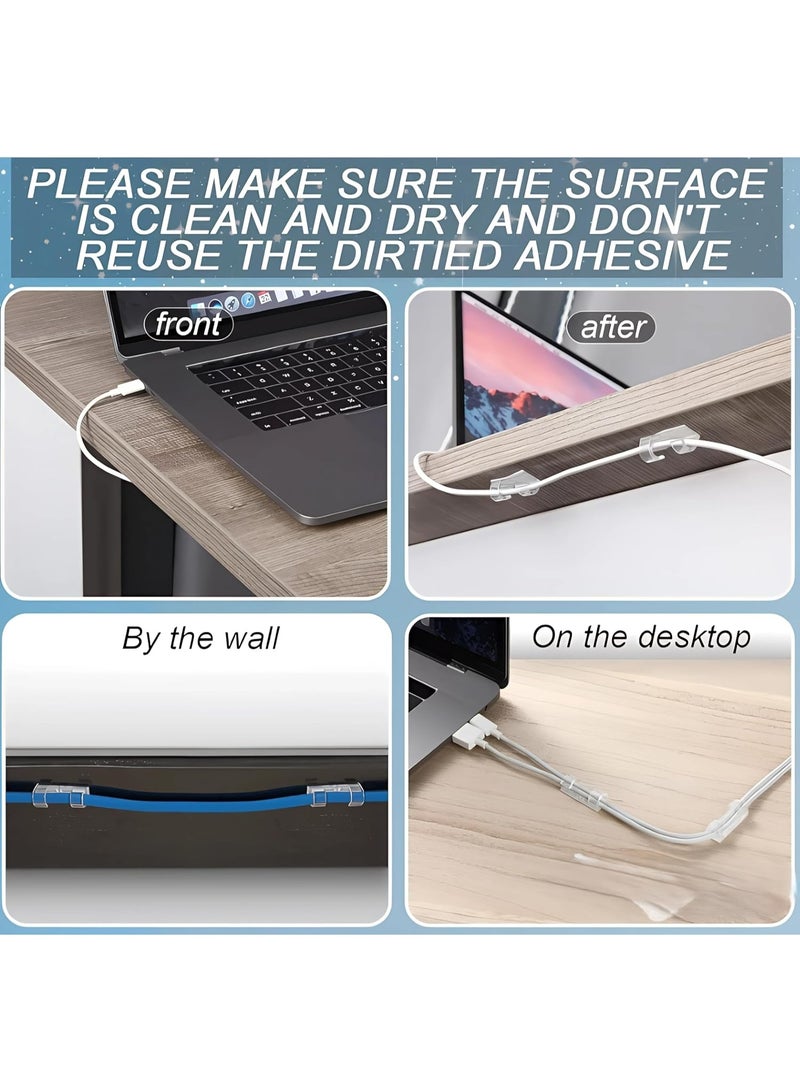 20 pieces of self-adhesive cable management clips, organizer holder for sticky wires for TV, laptop, Ethernet, desktop, home, and office. - Image 4