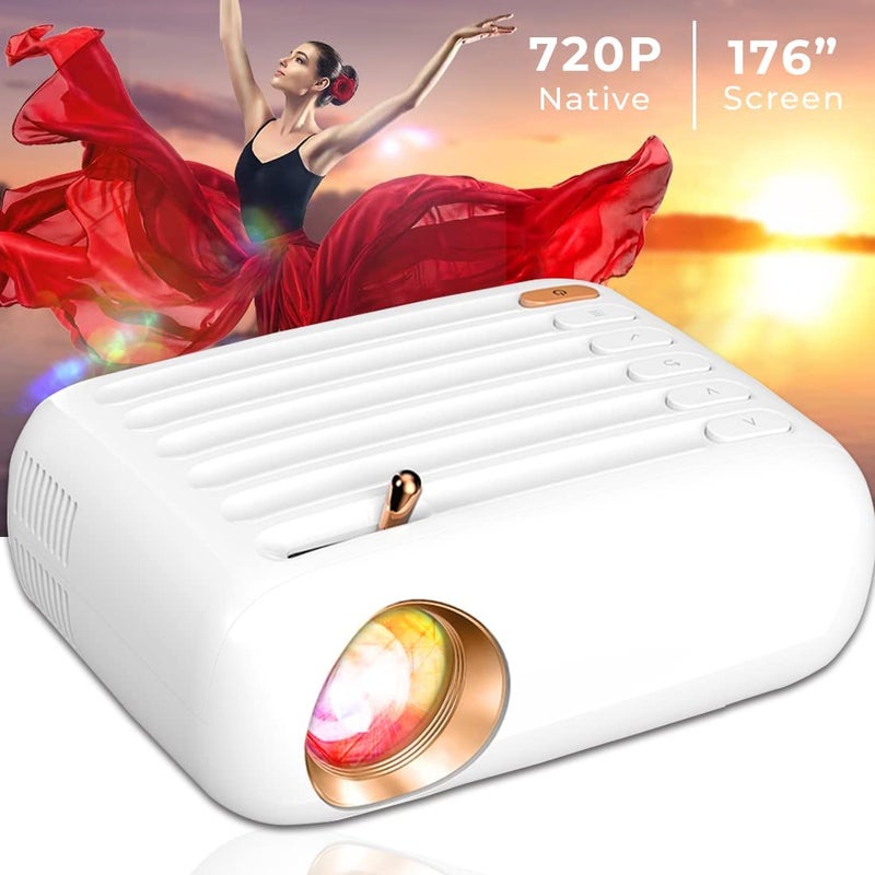 BIGASUO جهاز عرض ميني مع واي فاي 5G وبلوتوث، جهاز عرض محمول يدعم 1080P 120ANSI، جهاز عرض أفلام بلوتوث لغرفة النوم/في الهواء الطلق، متوافق مع iOS/Android/لابتوب (BGP9) - Image 2