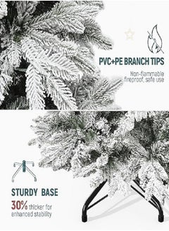 White Christmas Tree Snow 7ft Flocked Spruce Snowy Holiday Xmas Tree for Home and Office 210cm Tall with 1100 Full Branches Tips,Easy Assembly,Metal Stand - pzsku/ZFE4BFBD3DF67BCF0C004Z/45/_/1731781905/65636639-1221-4eef-a8e5-614a677f8472