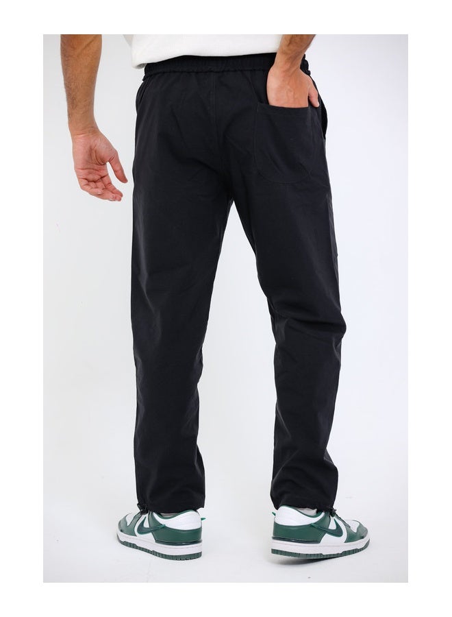 WHITE RABBIT Slip On Plain Black Practical Joggers  - Image 3